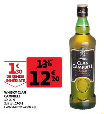 Auchan Clan campbell whisky offre