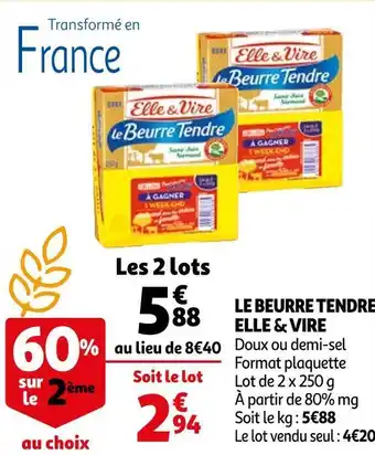 Auchan Elle & vire le beurre tendre offre