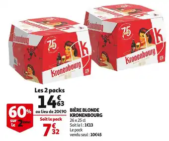 Auchan Kronenbourg bière blonde offre