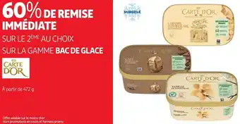 Auchan Carte d'or bon plan sur la gamme bac de glace de la marque carte d'or offre