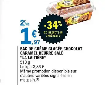 E.Leclerc Express Bac De Crème Glacée Chocolat Caramel Beurre Salé offre