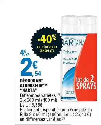 E.Leclerc Express Déodorant Atomiseur offre