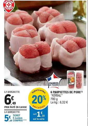 E.Leclerc Express 6 Paupiettes De Porc offre