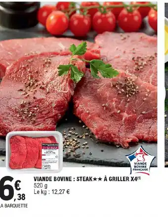 E.Leclerc Express Viande Bovine : Steak à Griller X4 offre