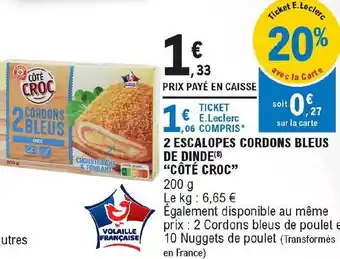 2 Escalopes Cordons Bleus De Dinde
