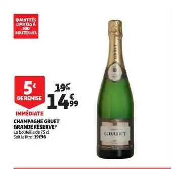 Auchan Direct Champagne Gruet Grande Réserve offre
