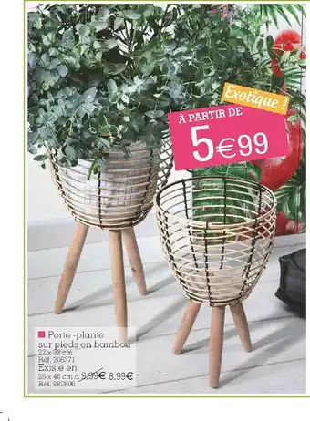 Kandy Porte-plante Sur Pieds En Bambou offre