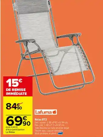 Carrefour Relax Rt2 Lafuma offre