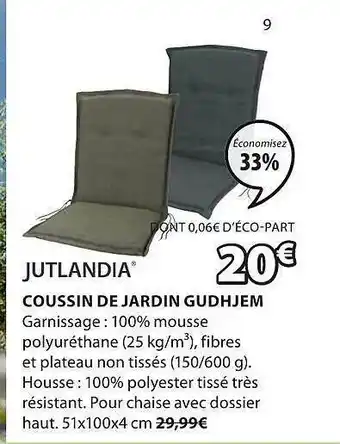 JYSK Jutlandia Coussin De Jardin Gudhjem offre