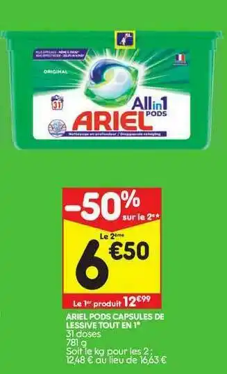 Ariel Pods Capsules De Lessive Tout En 1