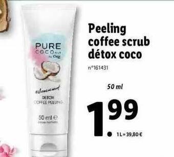Lidl Peeling Coffee Scrub Détox Coco offre