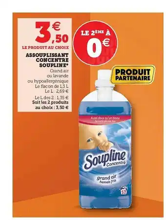 Super U Assouplissant Concentré Soupline offre