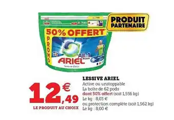 Super U Lessive Ariel offre
