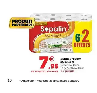 Super U Essuie-tout Sopalin offre