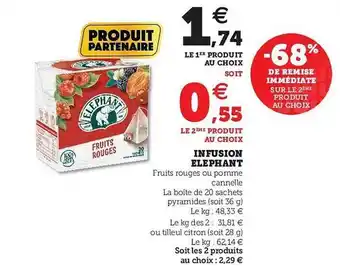 Super U Infusion éléphant offre