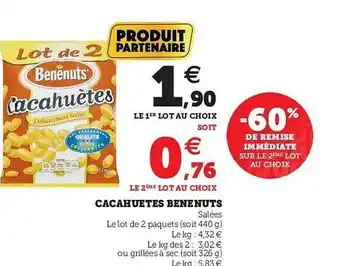 Super U Cacahuètes Benenuts offre