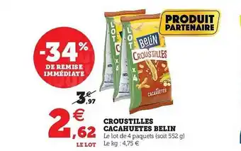 Super U Croustilles Cacahuètes Belin offre