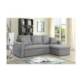 Conforama Aspen canapé convertible tissu 4 places - 223x146x67 cm - gris offre