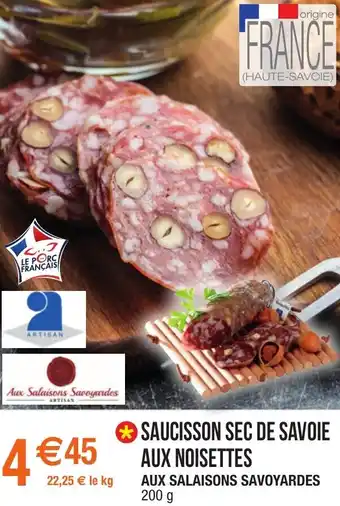 Migros SAUCISSON SEC DE SAVOIE AUX NOISETTES aux salaisons savoyardes offre