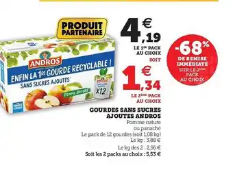 Super U Gourdes Sans Sucres Ajoutés Andros offre