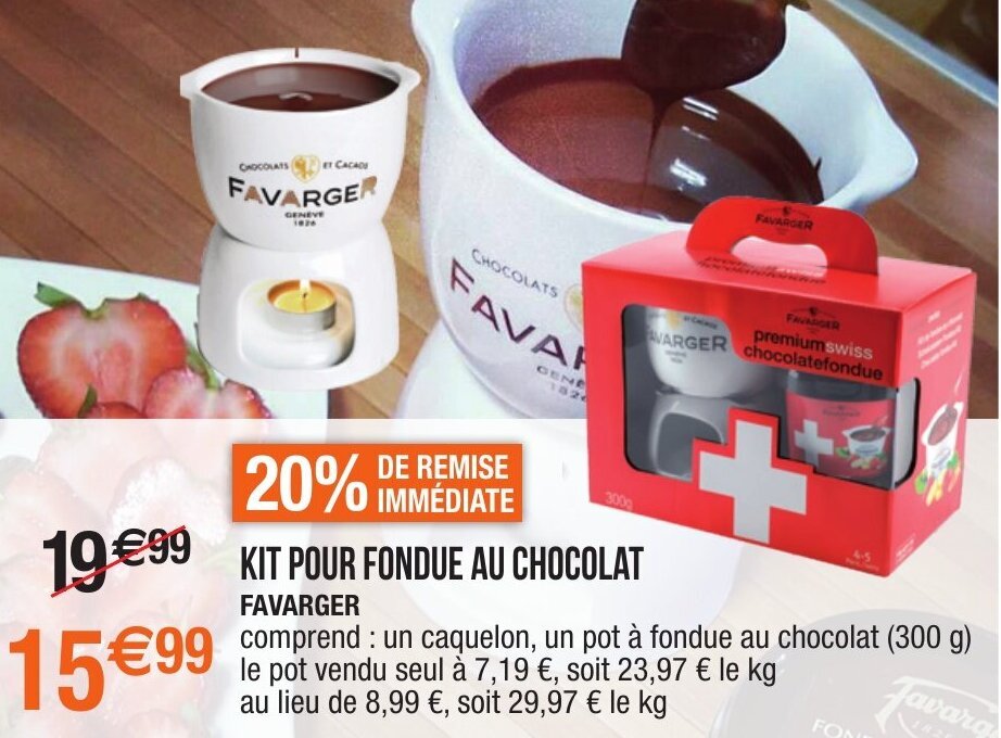 Promo KIT POUR FONDUE AU CHOCOLAT favarger chez Migros