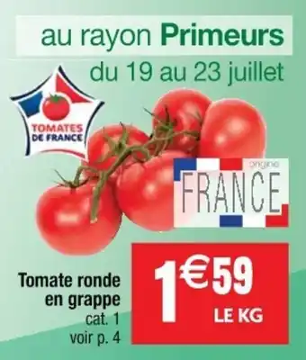 Cora x Carrefour Tomate ronde en grappe offre