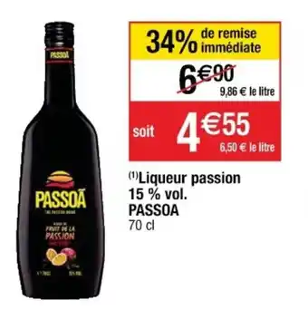 Cora x Carrefour PASSOA liqueur passion 15% vol. offre