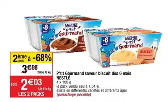 Cora x Carrefour NESTLÉ p'tit gourmand saveur biscuit dès 6 mois offre