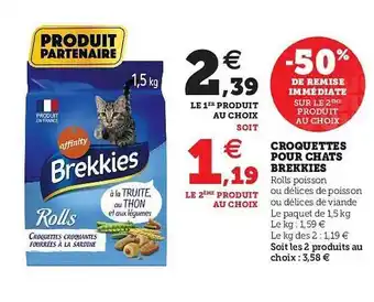 Super U Croquettes Pour Chats Brekkies offre