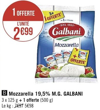 Casino Supermarchés GALBANI mozzarella 19,5% M.G. offre