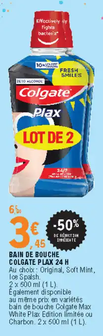 E.Leclerc Bain de Bouche Colgate Plax 24H offre