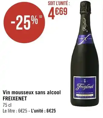 Casino Supermarchés FREIXENET vin mousseux sans alcool offre