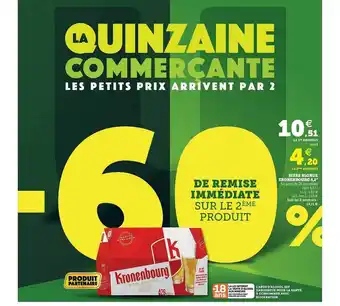 Super U Bière Blonde Kronenbourg 4,2° offre