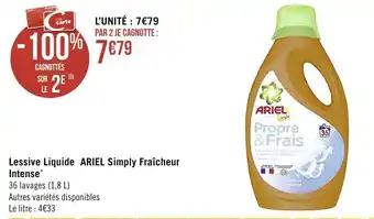 ARIEL lessive liquide simply fraîcheur intense