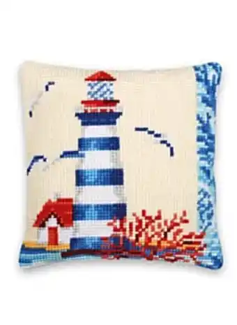 Kit coussin phare, point de croix, 40 x 40 cm