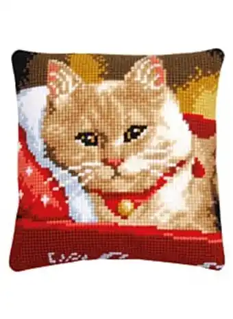 Bergère de France Kit coussin chat rêveur, point de croix, 40 x 40 cm offre