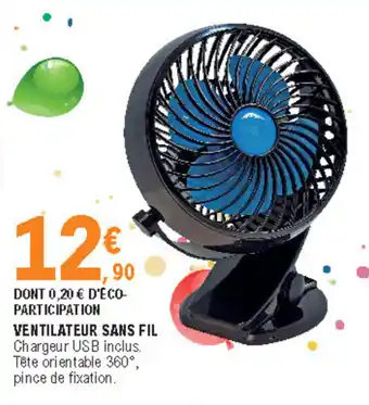 E.Leclerc Ventilateur sans fil offre