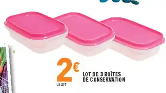E.Leclerc Lot de 3 boîtes de conservation offre