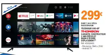 E.Leclerc Téléviseur uhd 43" offre