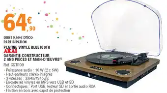 E.Leclerc Platine vinyle bluetooth offre