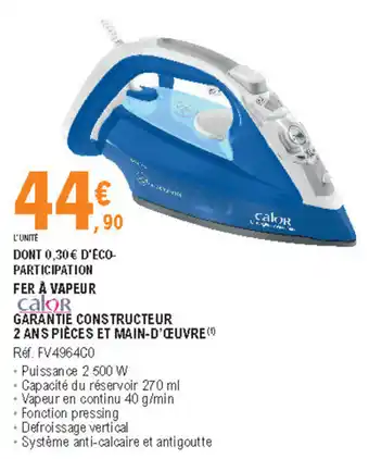 E.Leclerc Fer à vapeur offre