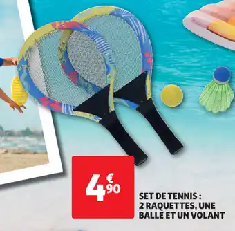 Auchan Direct Set de tennis : 2 raquettes, une balle et un volant offre