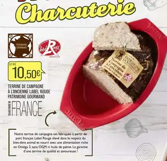 Match Terrine de campagne à l'ancienne label rouge patrimoine gourmand offre