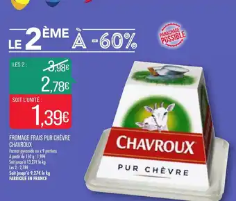 Match Fromage frais pur chèvre chavroux offre