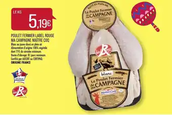 Match Poulet fermier label rouge ma campagne maître coq offre