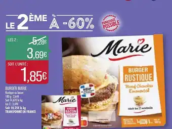 Match Burger marie offre