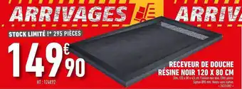 Brico Cash Receveur De Douche Résine Noir 120 X 80 Cm offre