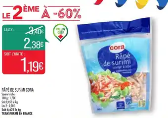 Match Râpé de surimi cora offre
