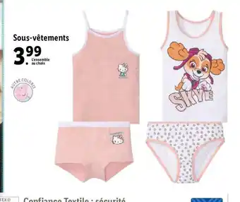 Lidl Sous-vetements offre
