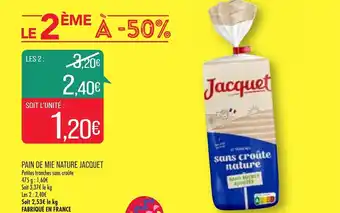 Pain de mie nature jacquet